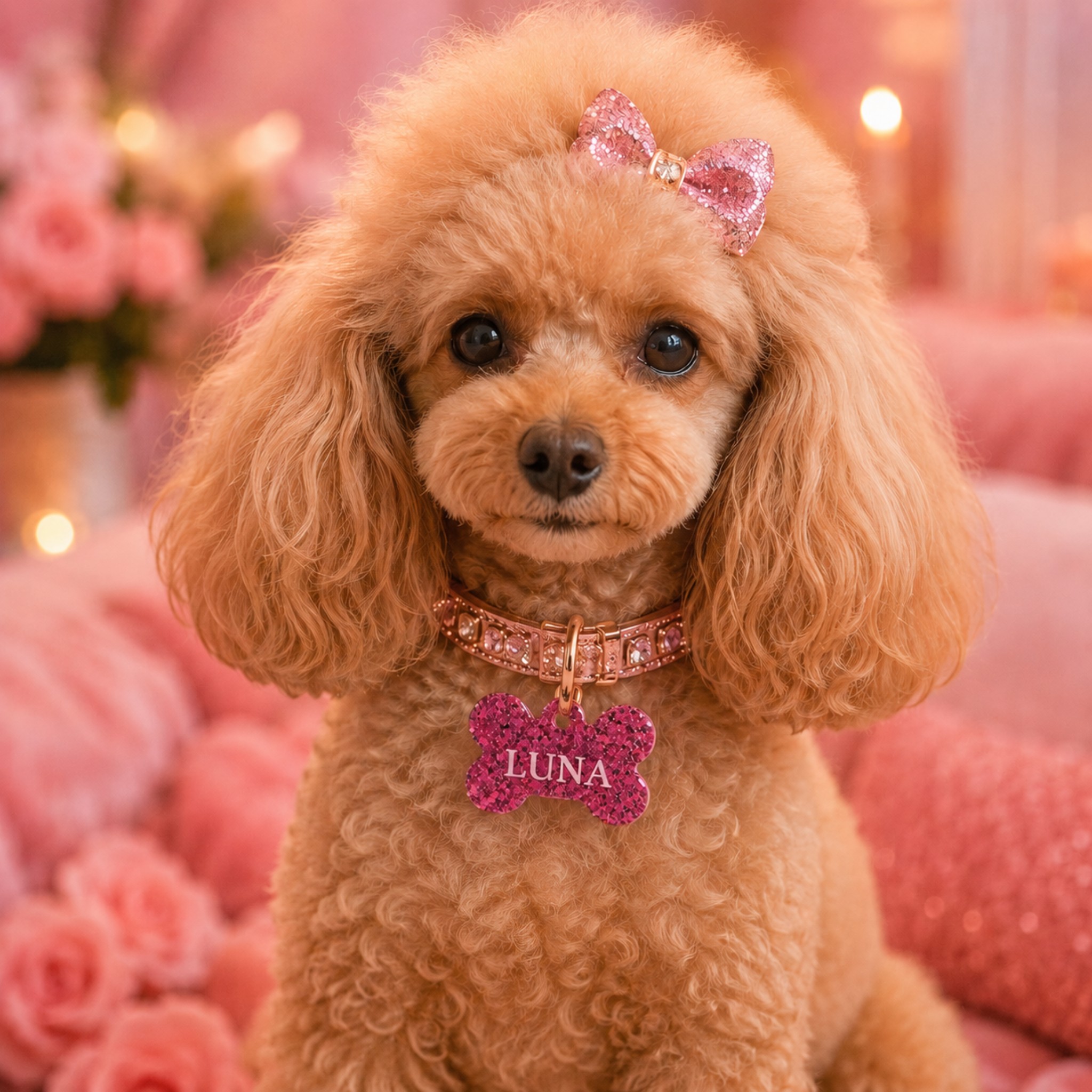 Medagliette Personalizzabili in Resina Glitter per Animali